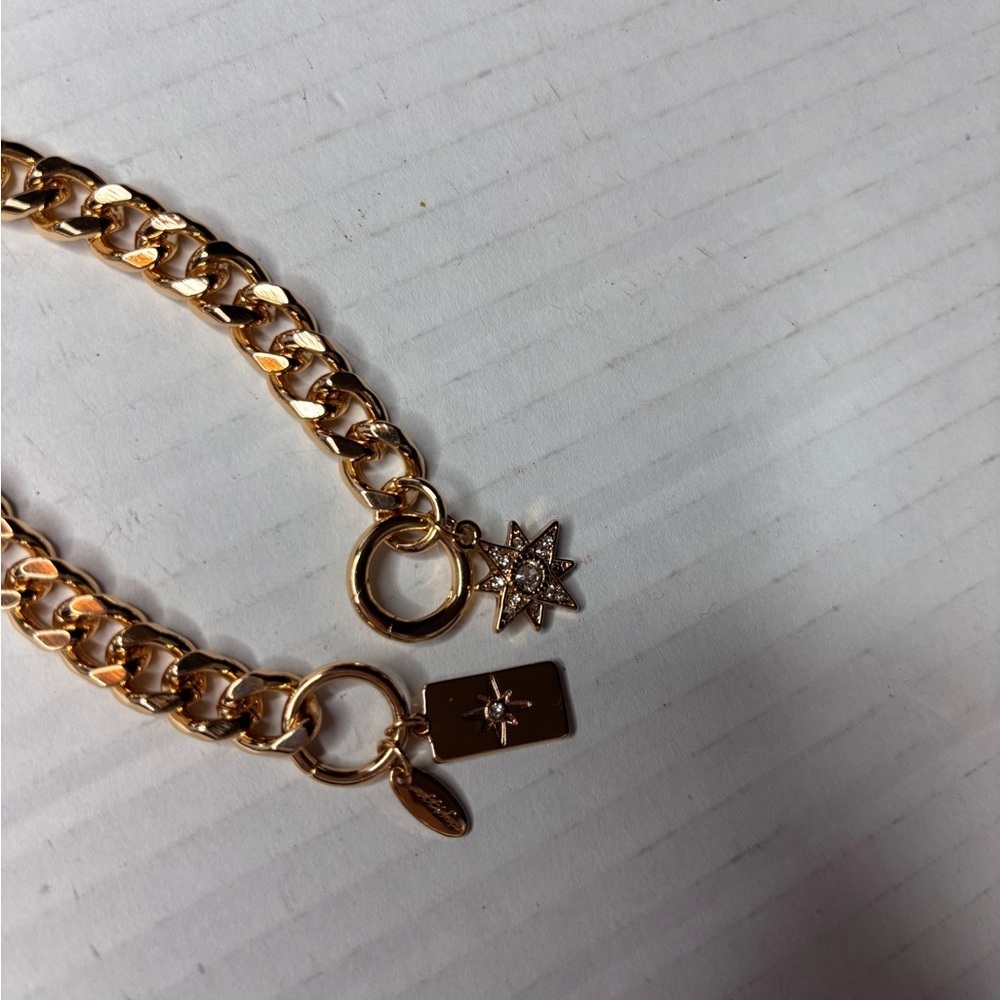 New ETTIKA Gold Starry Charms 18K Gold Plated Chain Link Bracelet - Picture 7 of 8